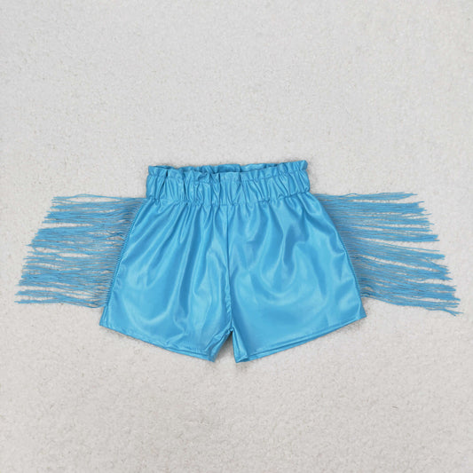 Baby Girls Tassels Fashion Sibling Sister Pleather Shorts