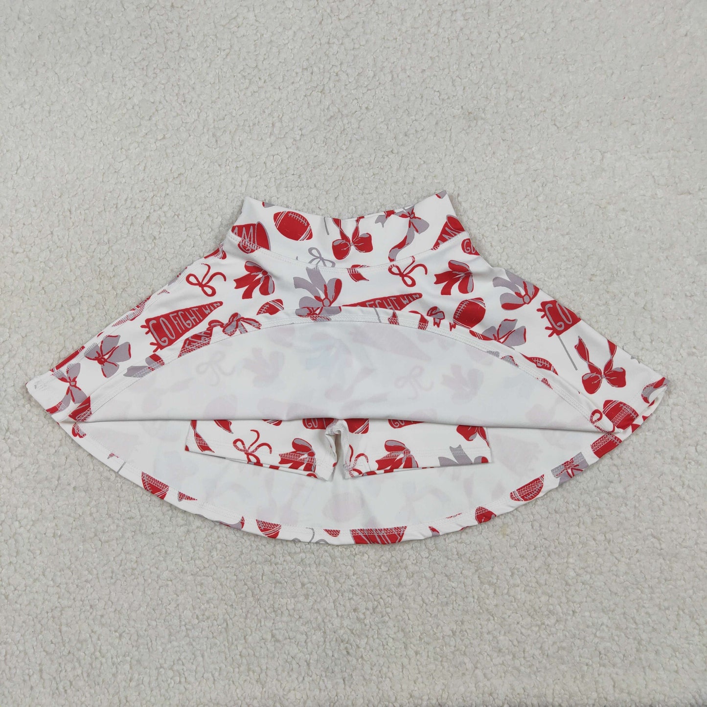 Baby Girls Red Bows Go Team Yoga Active Skirt Shorts Bottom