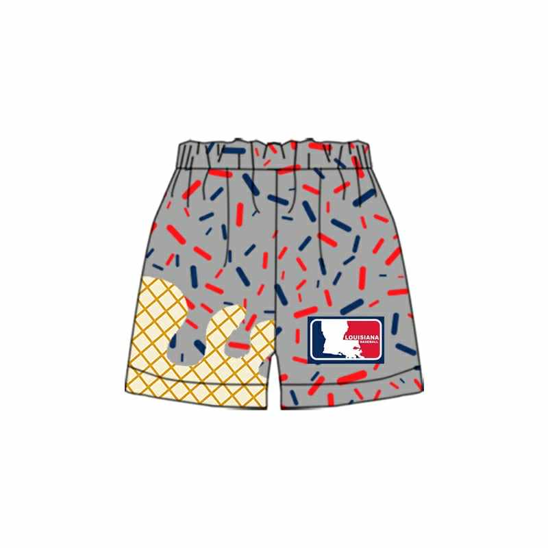 Preorder(moq 8) Baby Boys Louisiana Baseball Sprinkles Team Sports Shorts