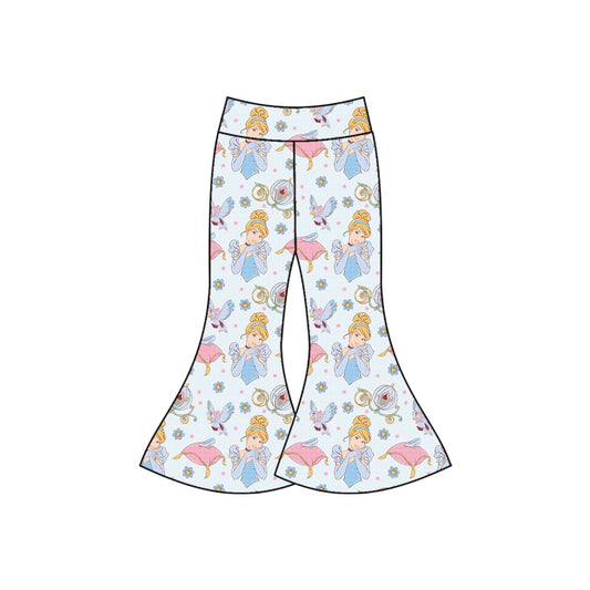 Preorder(moq 5) Baby Girls Cartoon Princesses Bell Bottom Pants Bottom