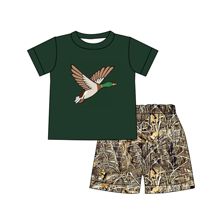 Baby Boys Duck Green Shirt Camo Shorts Clothes Sets preorder(moq 5)