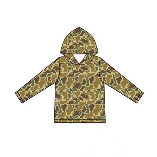 Preorder moq 5 Adult Men Long Sleeves Green Camo Hoodies Top
