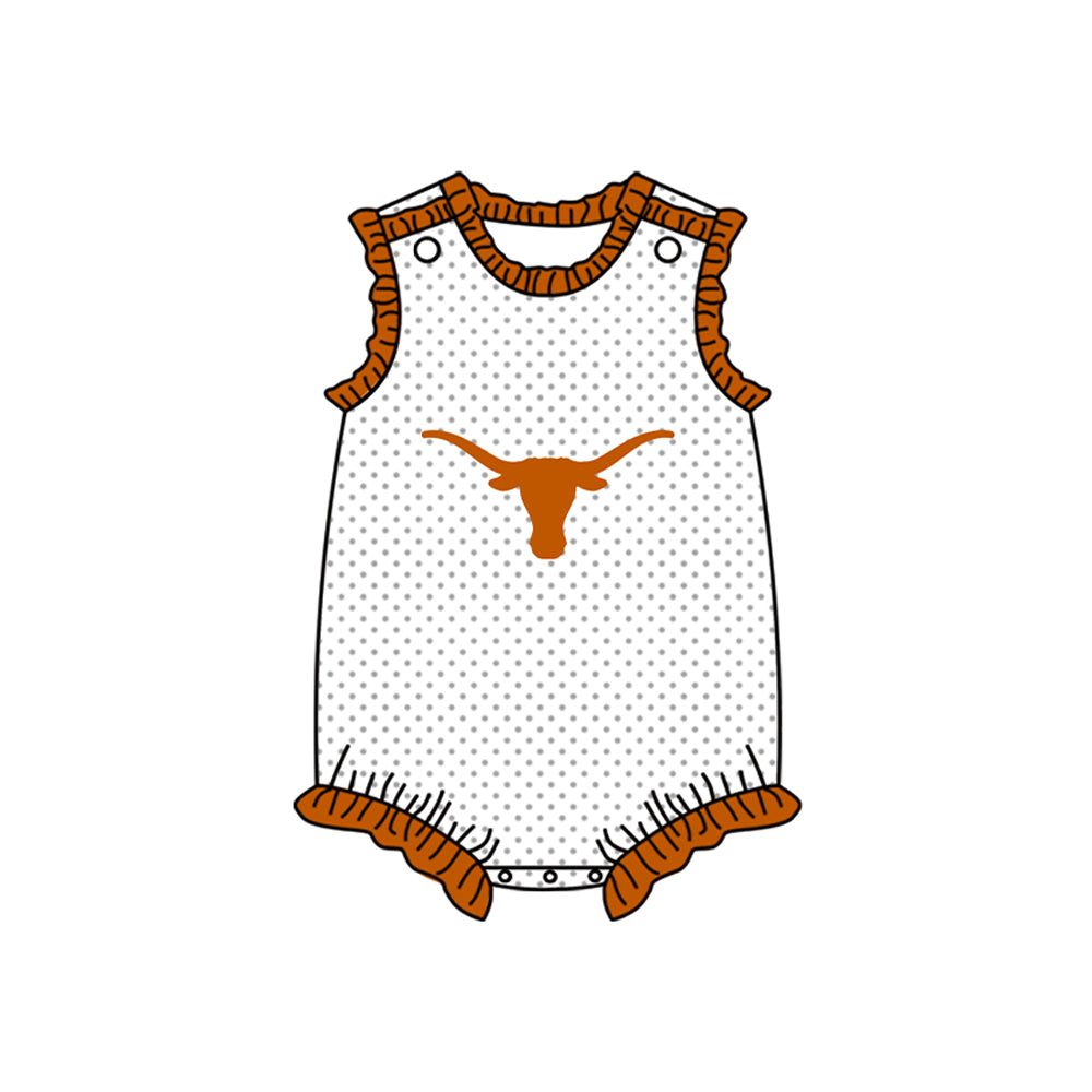Preorder(moq 5)Baby Infant Girls Texas Cow Team Summer Rompers