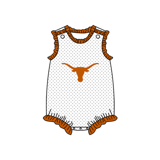 Preorder(moq 5)Baby Infant Girls Texas Cow Team Summer Rompers