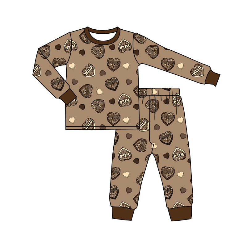 Baby Boys Valentines Hearts Shirt Top Pants Pajamas Sets preorder(MOQ 5)