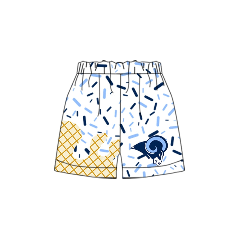 Preorder(moq 5) Baby Boys Blue Drip Ram Team Shorts Bottom