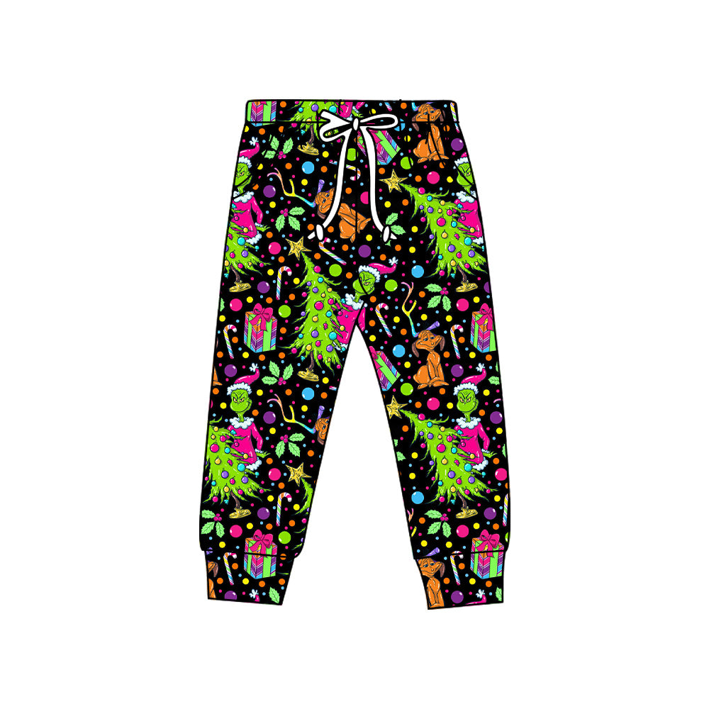 Preorder(moq 5) Baby Kids Christmas Trees Green Face Jogger Pants