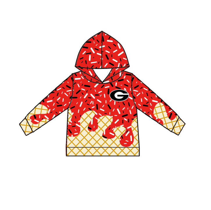 Preorder (moq 5)Baby Boys Drip Sprinkles Georgia Bulldogs Team Long Sleeves Hoodies Top