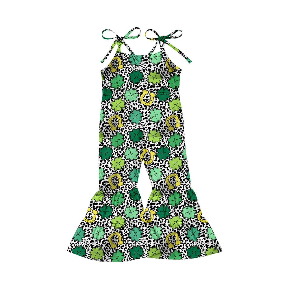 Baby Girls St Patrick Day Quatrefoil Straps Jumpsuits preorder(moq 5)