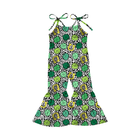 Baby Girls St Patrick Day Quatrefoil Straps Jumpsuits preorder(moq 5)