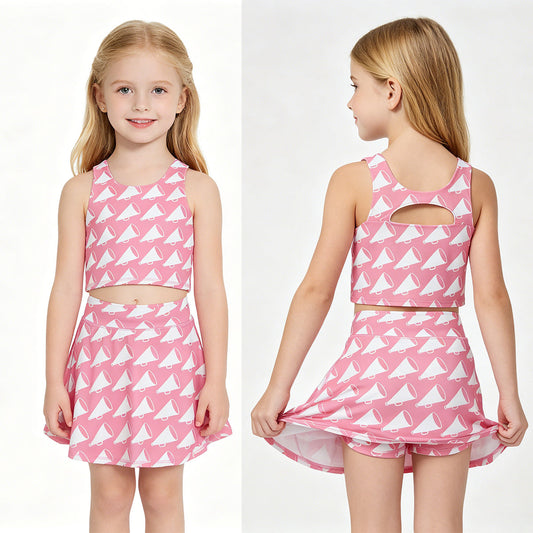Baby Girls Cheer Athletic Active Wear Top Shorts Skirts Clothes Sets