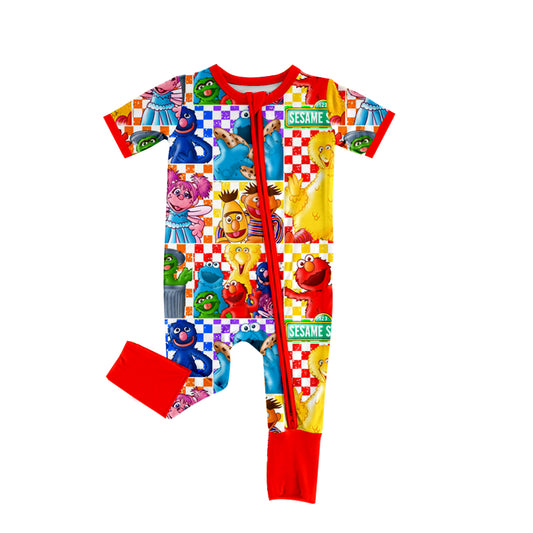 Baby Infant Boys Short Sleeve Cartoon Animal Zip Summer Rompers preorder(moq 5)