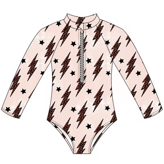 Baby Girls Leopard Thunder One Piece Swimsuits preorder (moq 5)