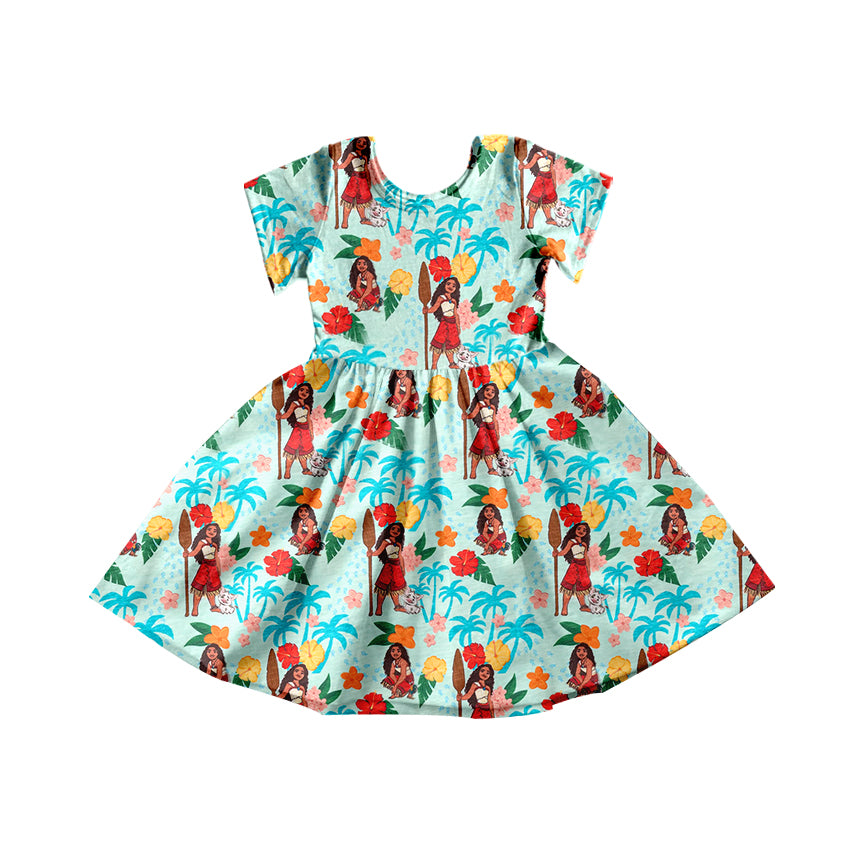 Preorder (moq 5)Baby Girls Island Princess Twirl Knee Length Dresses