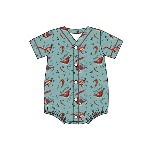 Baby Boys Wild Chicken Short Sleeve Buttons Rompers preorder(moq 5)