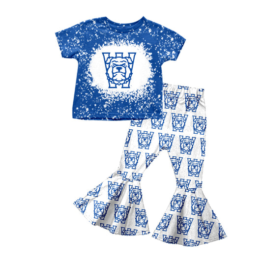 Baby Girls School Team 9 Shirt Top Bell Pants Clothes Sets Preorder(moq 5)