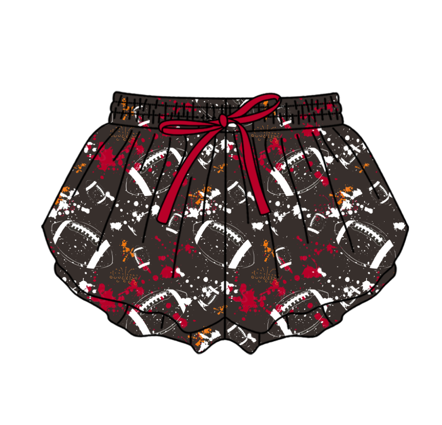 Preorder (moq 5)Baby Girls Tie-dye Footballs Print Team Butterfly Shorts Bottom