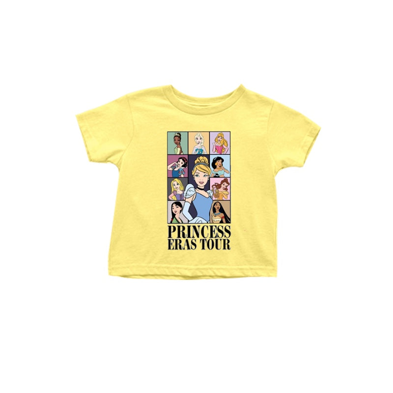 Baby Girls Yellow Princess Short Sleeve Tee Shirts Tops Preorder(moq 5)