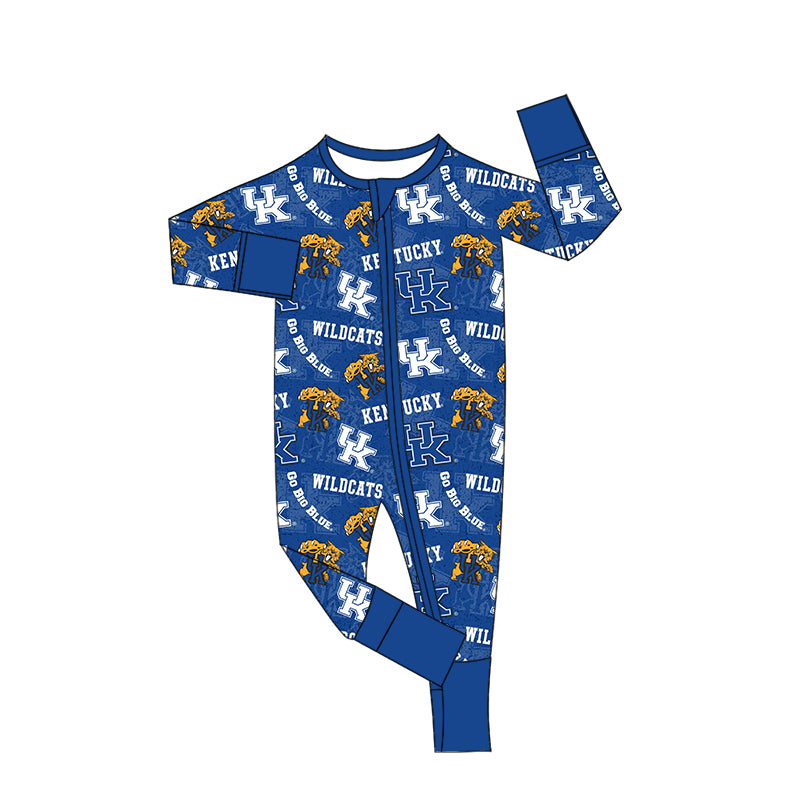 Baby Boys Team UK Tigers Long Sleeve Zip Rompers preorder(moq 5)