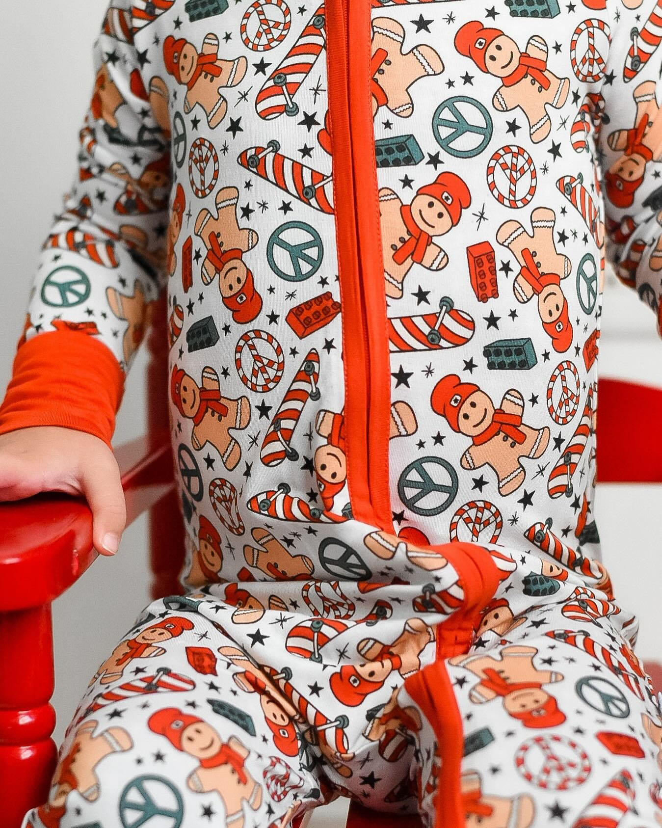 Baby Infant Christmas Gingerbread Red Zip Rompers preorder split order Nov 5th