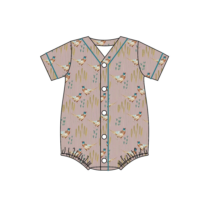 Baby Boys Wild Chicken Short Sleeve Buttons Rompers preorder(moq 5)