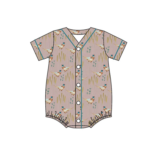 Baby Boys Wild Chicken Short Sleeve Buttons Rompers preorder(moq 5)