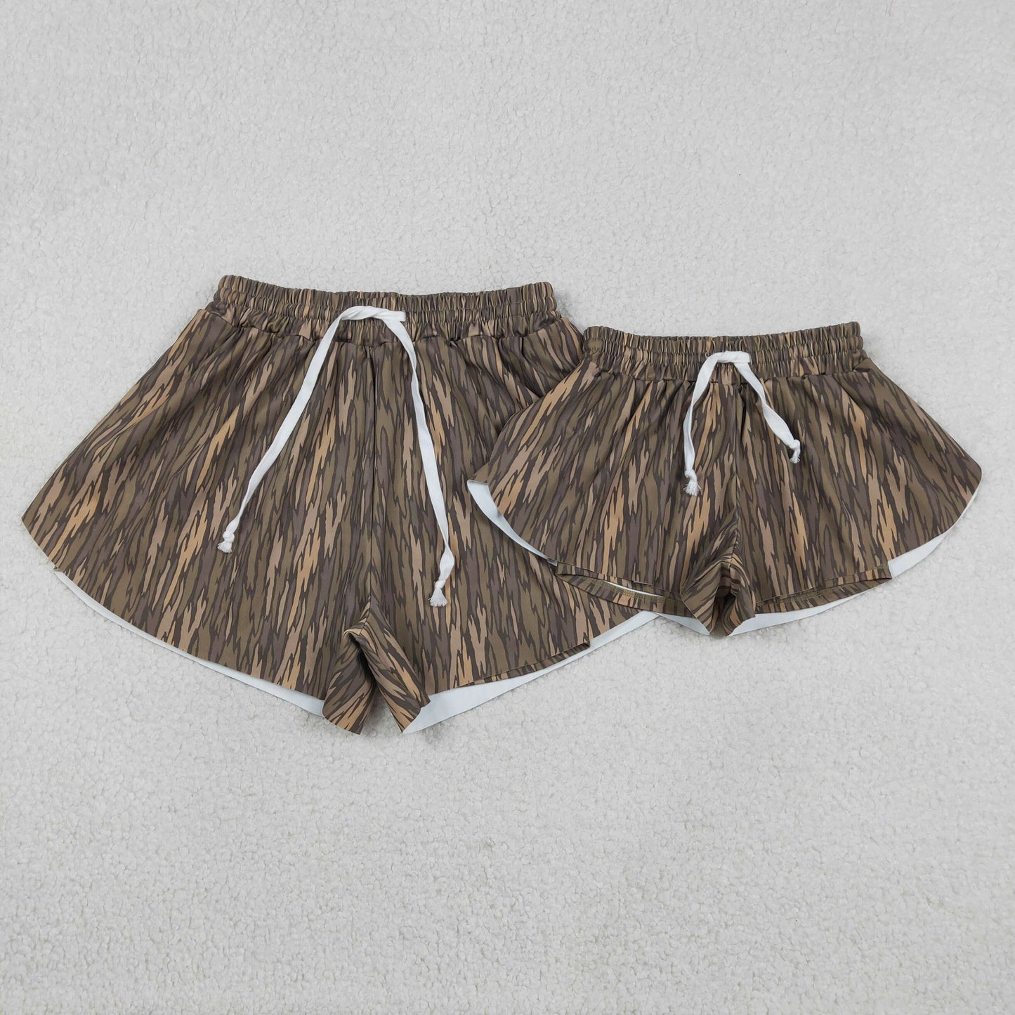 Mama and Me Girls Southern Olive Camo Yoga Active Ruffle Shorts Bottom