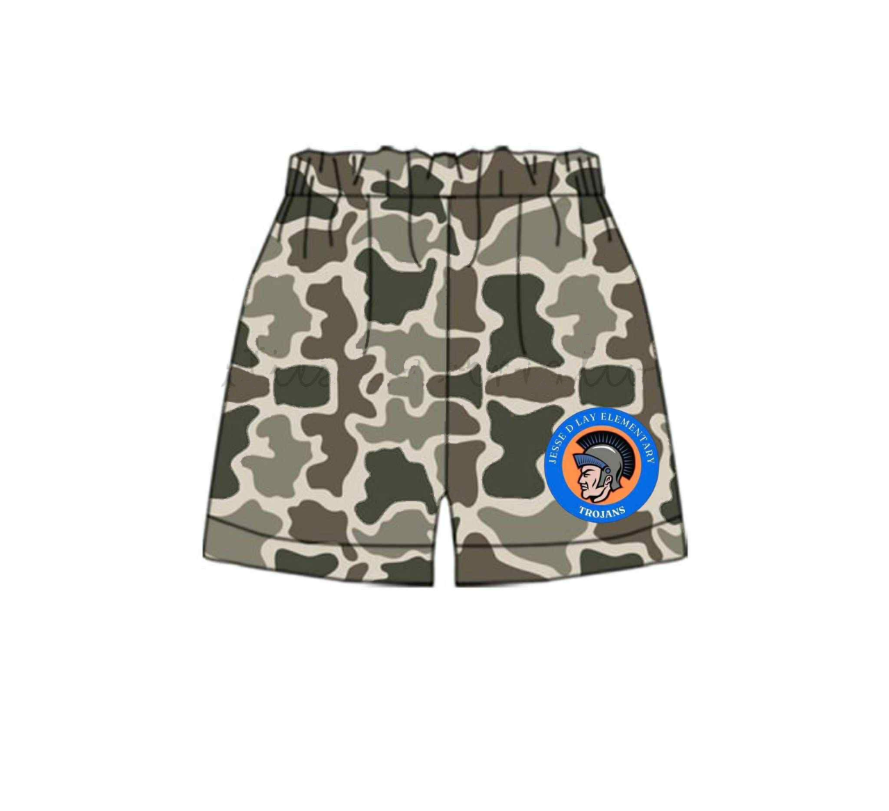 Preorder(moq 5) Baby Boys Camouflage Trojans Team Sports Shorts