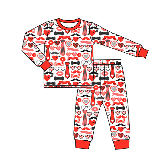 Baby Boys Red Valentines Shirts Tool Pants Pajamas Clothes Sets preorder(MOQ 5)