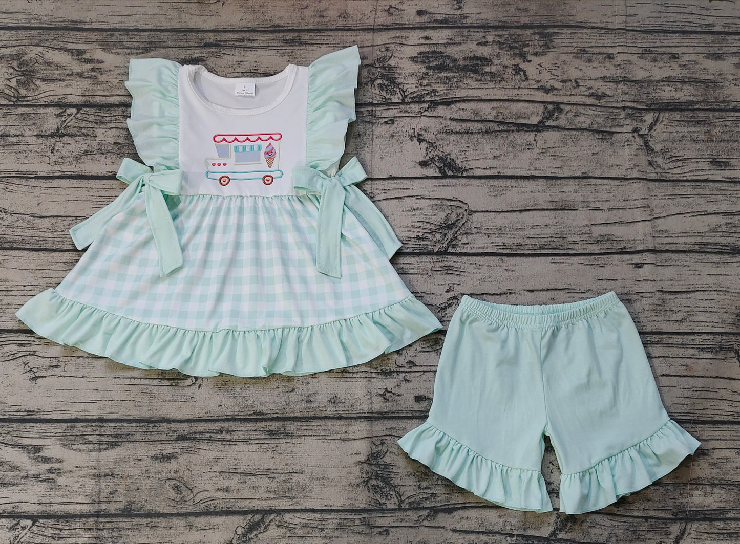 Baby Girls Cars Bows Tunic Ruffle Shorts Clothes Sets