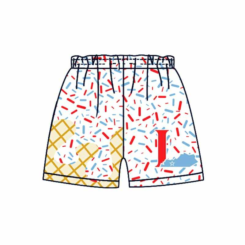 Preorder (moq 5)Baby Boys Drip White L Sprinkles Team Shorts Bottoms
