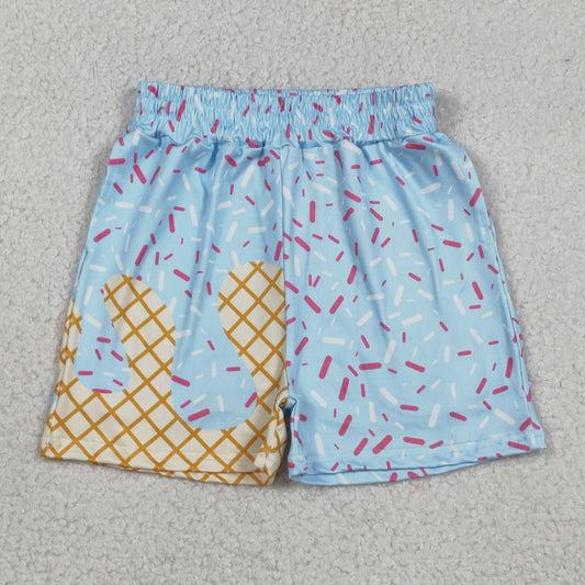 Baby Girls Blue Drip Sprinkles Team Pockets Shorts Bottom