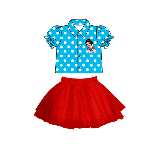 Baby Girls Cartoon Dots Princess Top Tutu Skirts Sets preorder(MOQ 5)