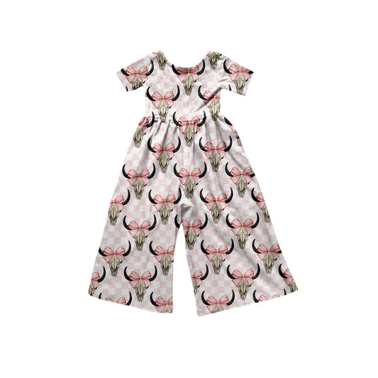 Baby Girls Cows Bows Western Pants Jumpsuits Preorder(moq 5)