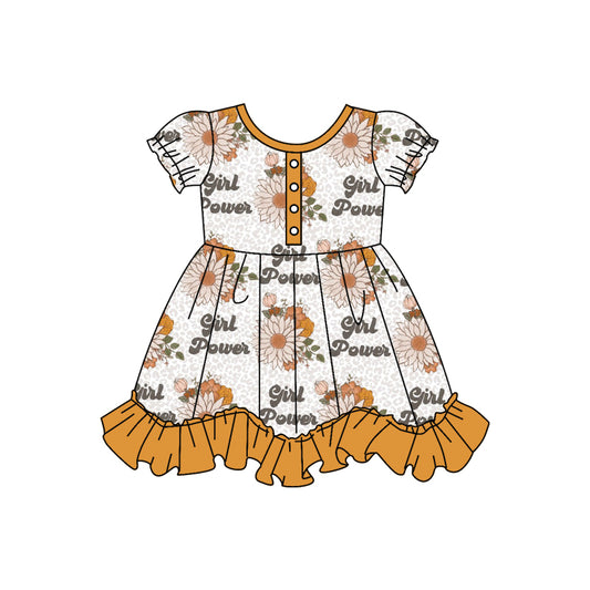 Baby Girls Power Flowers Ruffle Knee Length Dresses preorder(moq 5)