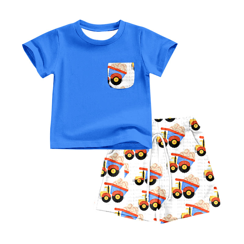 Baby Boys Blue Mixer Pocket Shirts Shorts Clothes Sets preorder(moq 5)