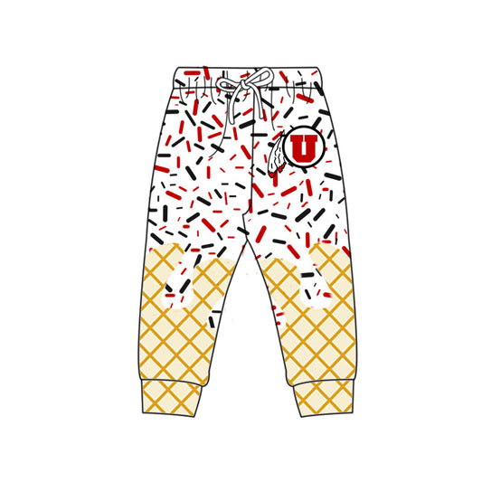 Preorder (moq 5)Baby Boys Drip Sprinkles Utah Utes Team Jogger Pants Bottom