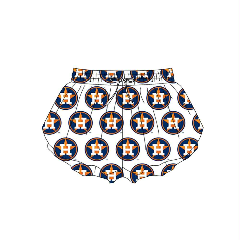 Preorder(moq 5) Baby Girls White Huston Yoga Team Ruffle Shorts