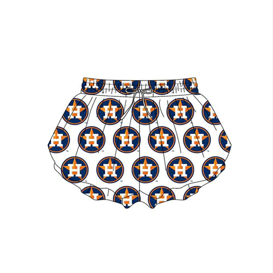 Preorder(moq 5) Baby Girls White Huston Yoga Team Ruffle Shorts