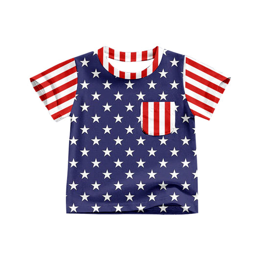 Baby Boys Stars Short Sleeve 4th Of July Shirts preorder(moq 5)