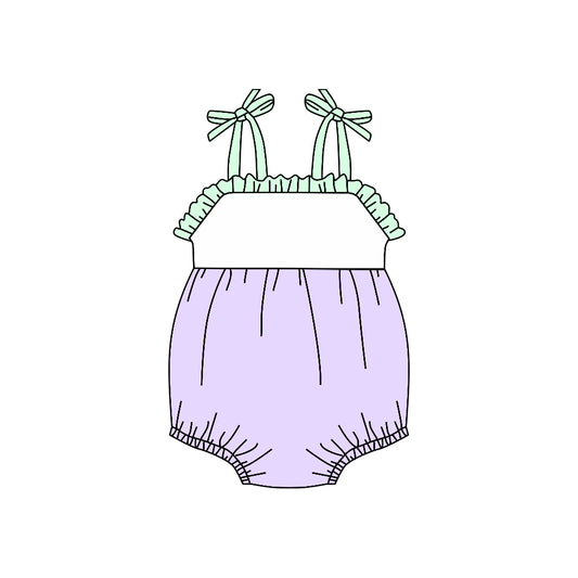 Preorder(moq 5)Baby Infant Girls Straps Lavender Summer Rompers