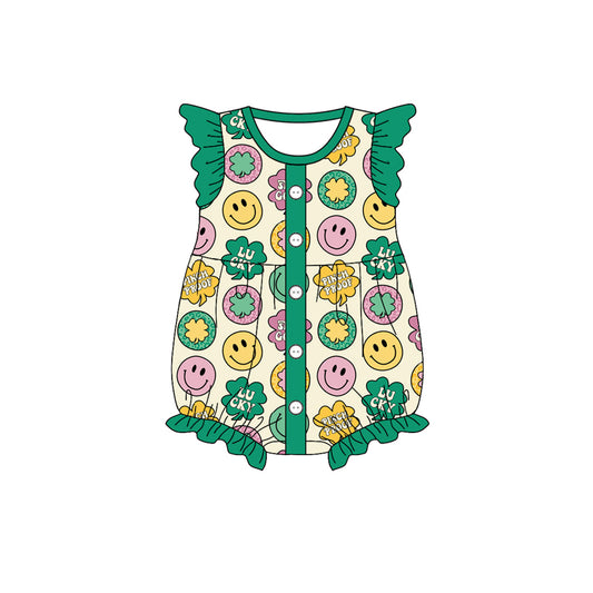 Baby Girls Green St Patrick Smile Rompers preorder(moq 5)