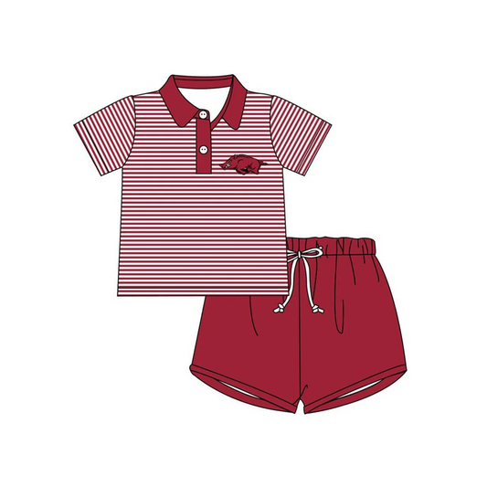Baby Boys Red Pig Team Top Shorts Outfits Clothes Sets split order preorder May 30th
