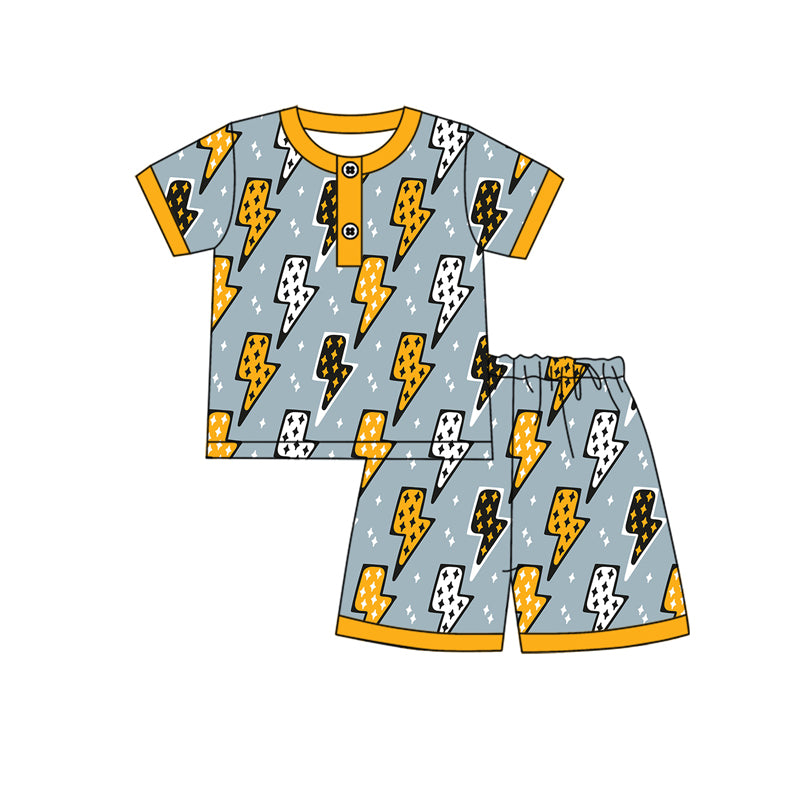 Preorder (moq 5)Baby Boys Western Light Tee Top Shorts Pajamas