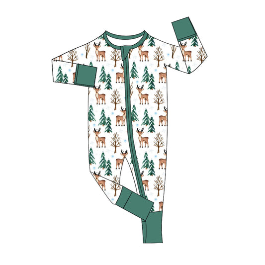 Baby Infant Boys Christmas Tree Zip Rompers preorder(moq 5)