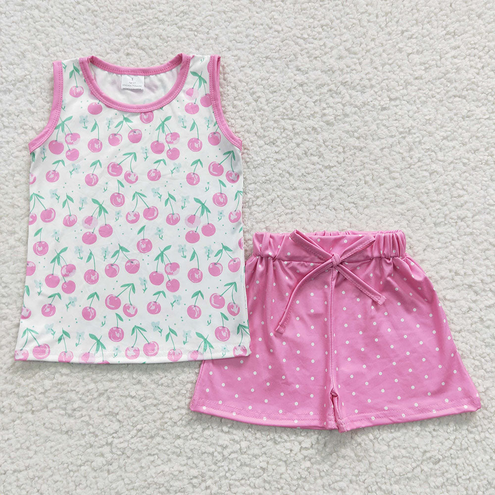 Baby Girls Sleeveless Shirt Summer Shorts Pajamas Clothes Sets