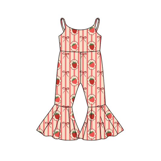 Preorder (moq 5)Baby Girls Strap Bows Rabbits Bell Bottom Jumpsuits