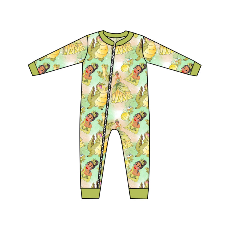 Baby Girls Long Sleeve Princess 6 Zip Rompers preorder(moq 5)