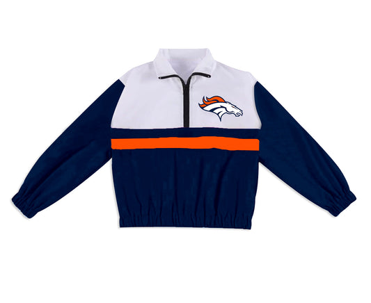 Preorder (moq 5)Baby Boys Long Sleeve Broncos Team Zip Pullovers Tops