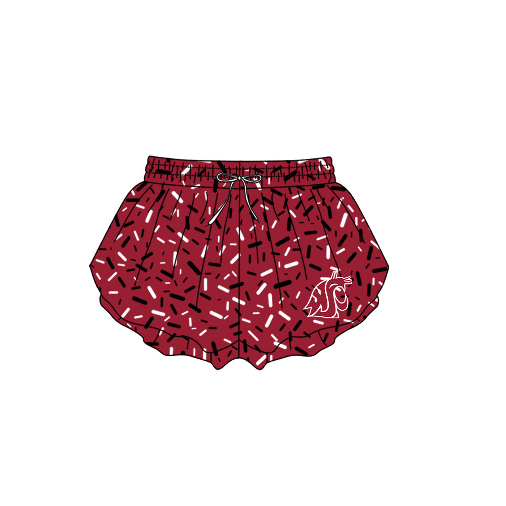 Preorder (moq 5)Baby Girls Red Sprinkles Drip WSC Butterfly Shorts Bottom
